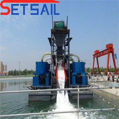 Hydrocyclone Gold Diamond Mining Dredger avec une longueur totale de 24 à 38 m et une chute d'agitation