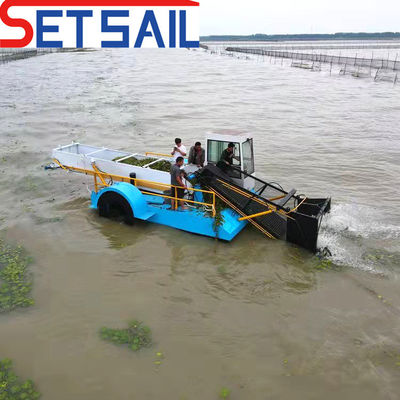 Bateau de récolte de roseaux et de mauvaises herbes de rivière de laitue de 3 à 6 m de largeur de coupe