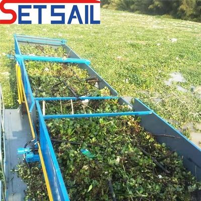 Largeur de coupe de 3 m à 6 m Largeur de coque Setsail moissonneuse de mauvaises herbes et collecteur de déchets flottant