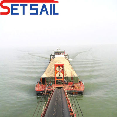 Barge de sable fluviale auto-déchargée de 12 kn/h avec 500 tonnes de charge maximale et puissance du moteur diesel