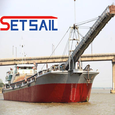Barge de sable fluviale auto-déchargée de 12 kn/h avec 500 tonnes de charge maximale et puissance du moteur diesel