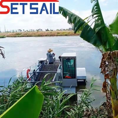 12 kn/h Flottant les mauvaises herbes de l'eau Hyacinthe récolteuse pour l'utilisation du lac Largeur de coupe 3m-6m