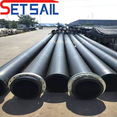 Facteur de sécurité élevé Pipe ronde en HDPE pour dragueuse à aspiration à traîneau dans le sable de rivière